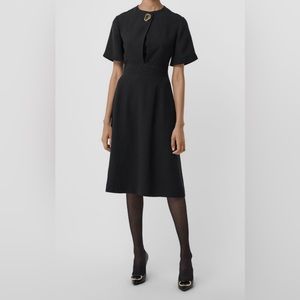Burberry Kaly D-Ring Detail Silk Wool Dress